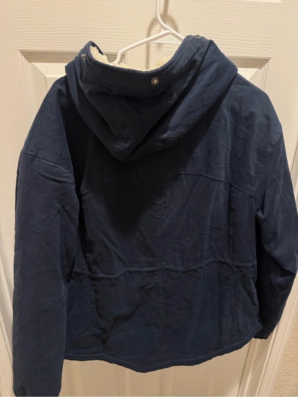 Hollister Navy Hooded Sherpa-Lined Field Jacket